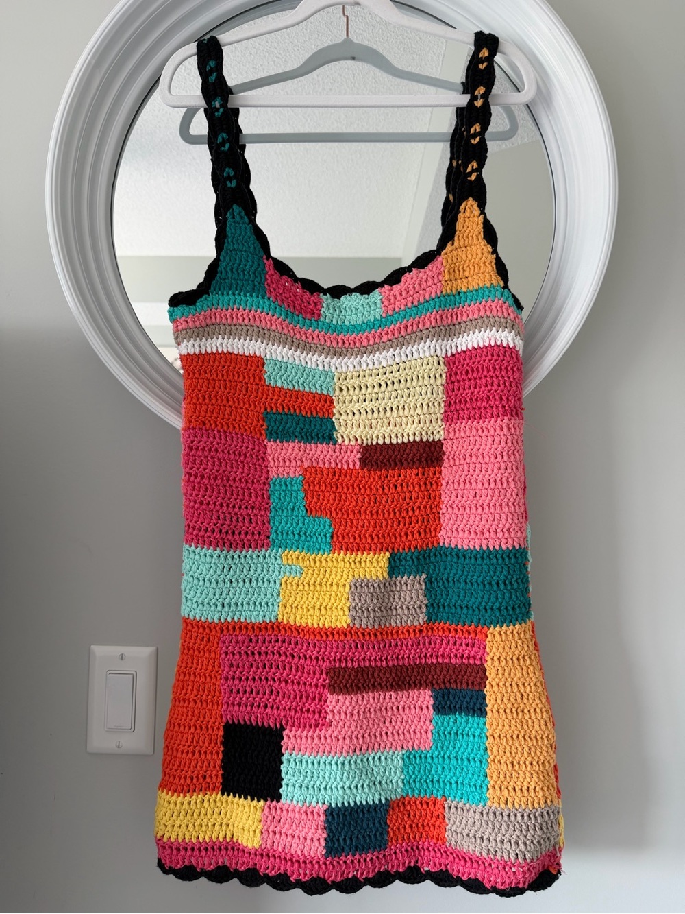 PRISTINE Tach Clothing Meryl Crochet Patchwork Mini Dress
